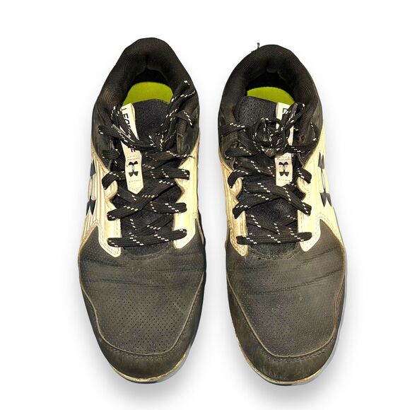 Under Armour Mens Baseball Cleats Leadoff RM Low Molded Shoes Black White 6.5 - Picture 2 of 7